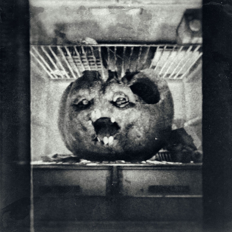 Zombie Pumpkin B&W Static