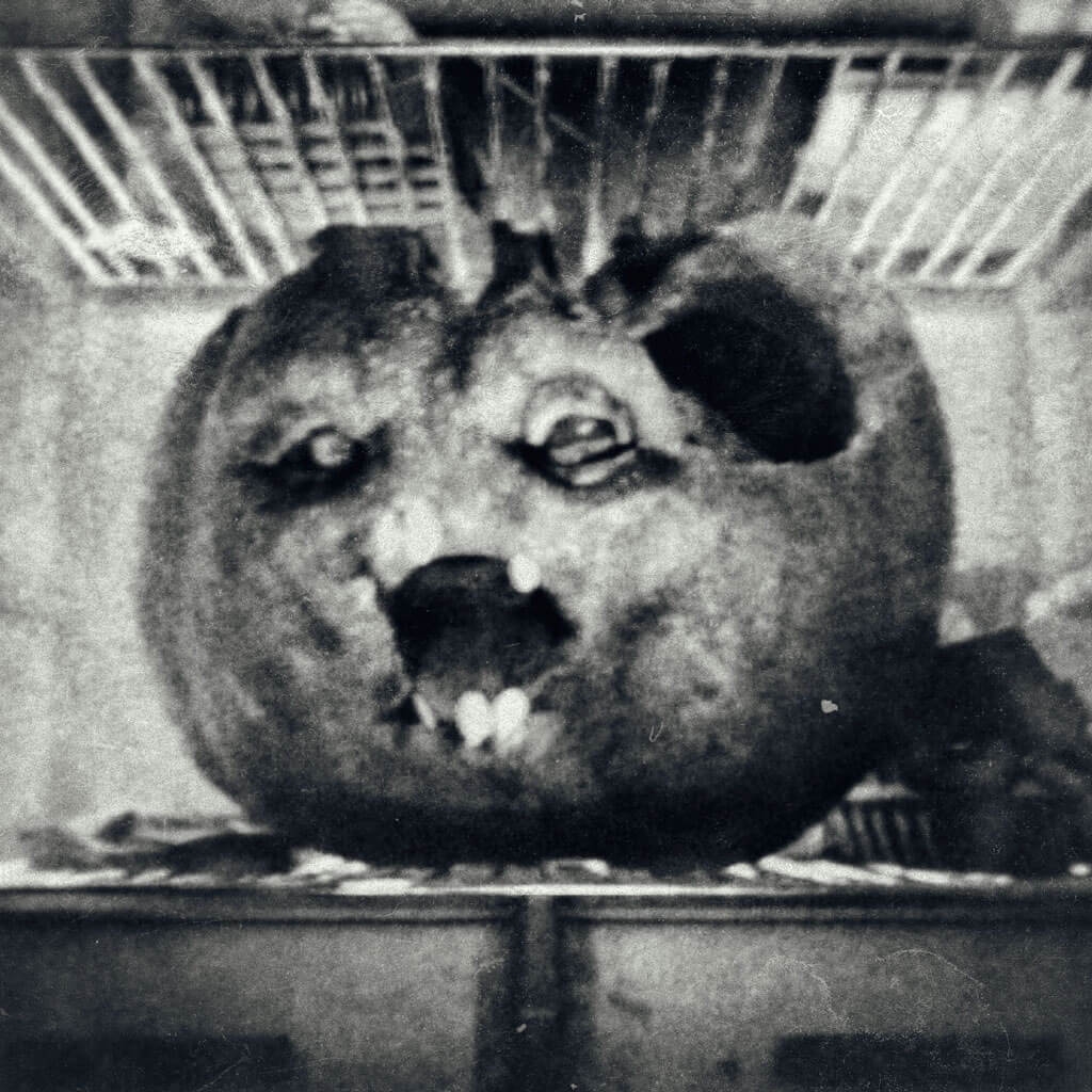 Zombie Pumpkin B&W Static